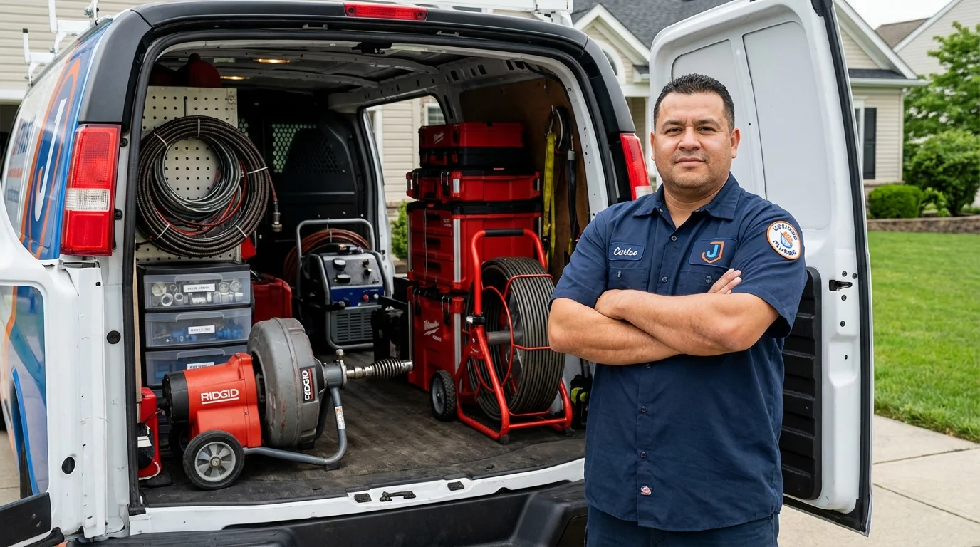 Professional drain cleaning equipment and Johns Plumbing LLC plumber in Vancouver
